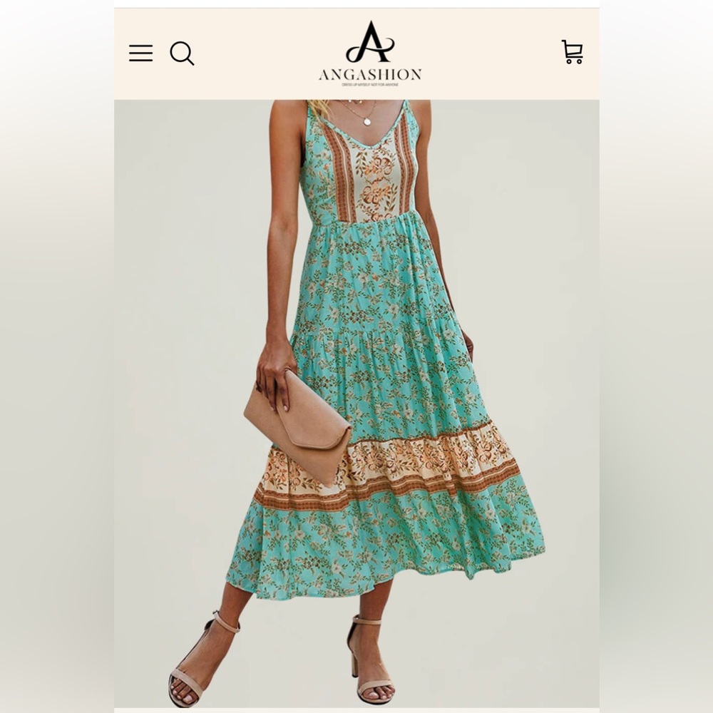 Angashion Women's Floral Maxi Dress